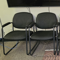 Black Side Reception Guest Chairs with Padded Arms